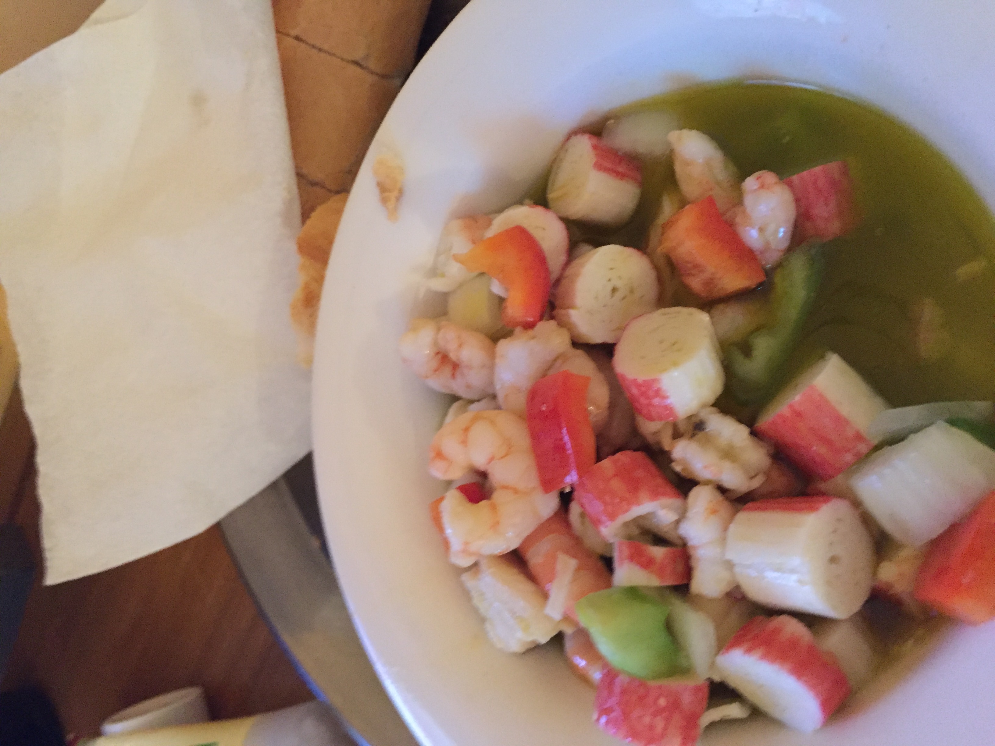 Leckerer Meeresfr&uuml;chtesalat hier im Hotel